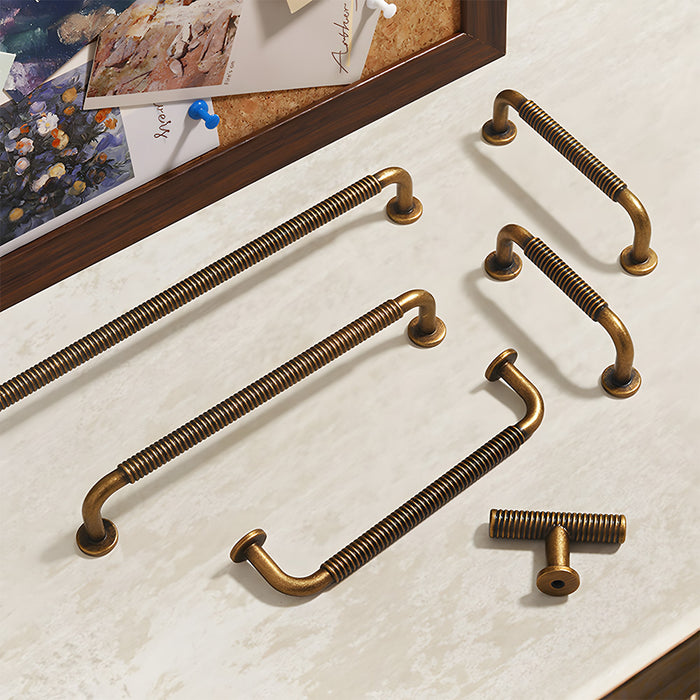 Mid-Century Zinc Alloy Cabinet Bar Handles
