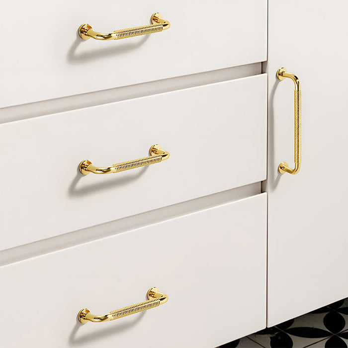 Mid-Century Zinc Alloy Cabinet Bar Handles