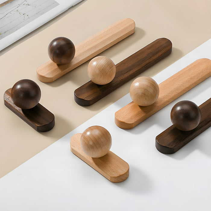 Minimalist Natural Wood Dresser Kitchen Cabinet Pulls