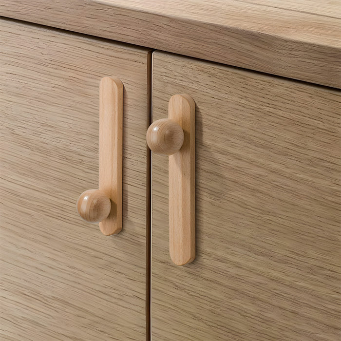 Minimalist Natural Wood Dresser Kitchen Cabinet Pulls