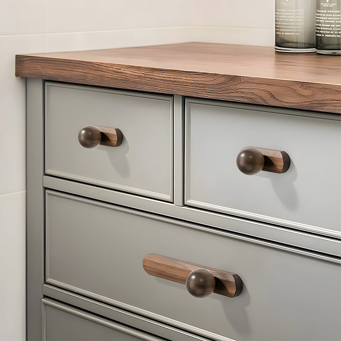 Minimalist Natural Wood Dresser Kitchen Cabinet Pulls