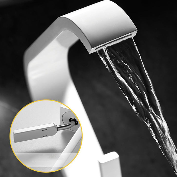 Minimalist Square Solid Brass Single Handle Bathroom Sink Faucet