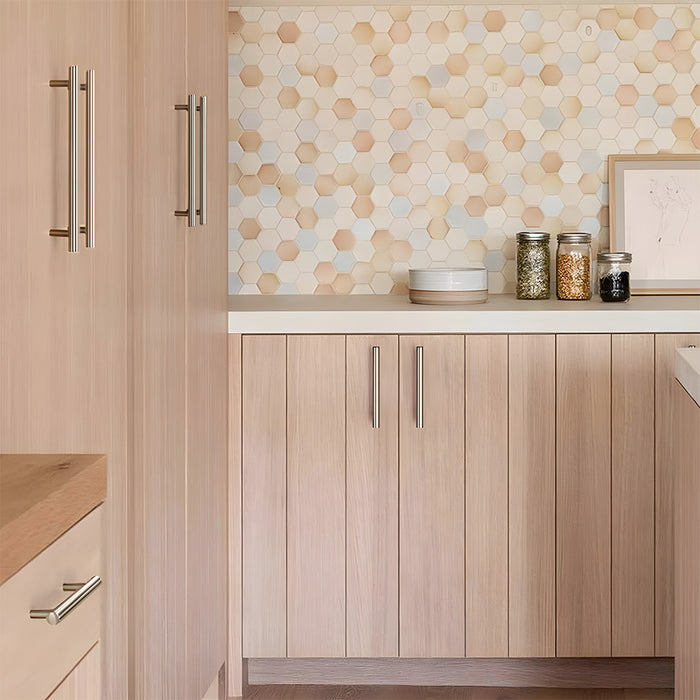 Modern Brass Straight Knurled Cupboard Handles