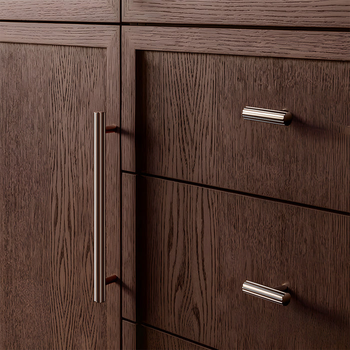 Modern Brass Straight Knurled Cupboard Handles