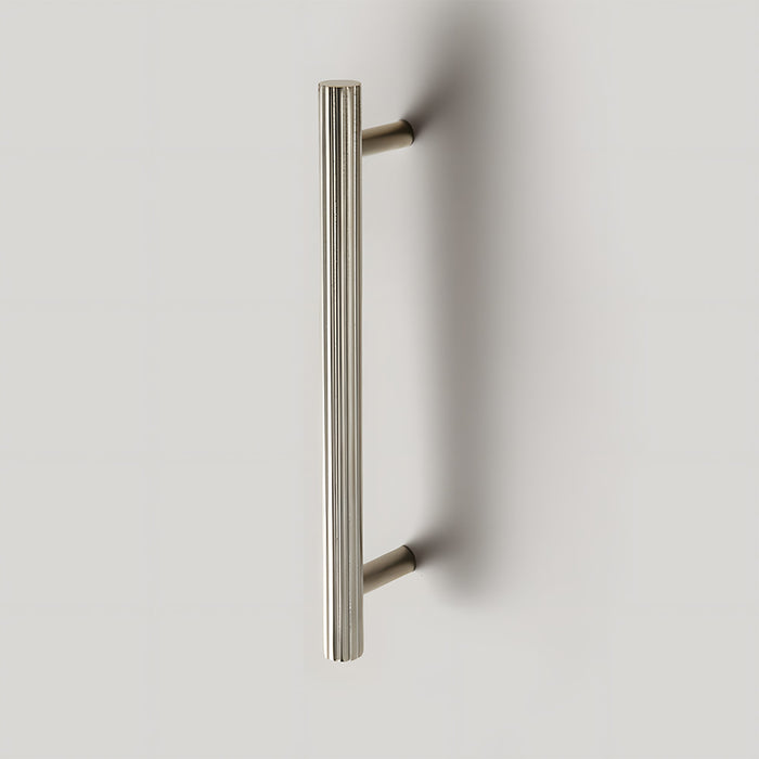 Modern Brass Straight Knurled Cupboard Handles