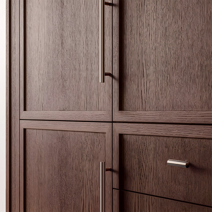 Modern Brass Straight Knurled Cupboard Handles