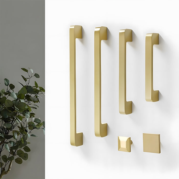 Modern Gold Brass Kitchen Cabinet Handles