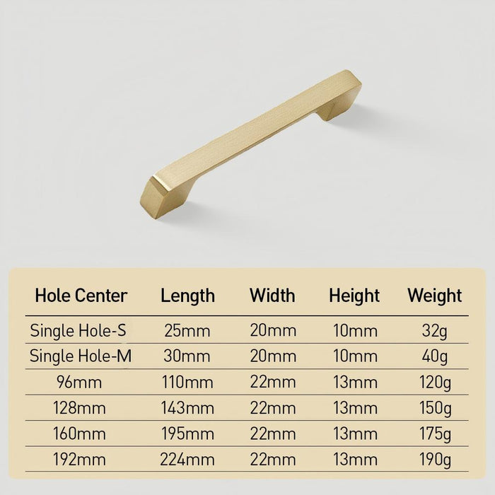 Modern Gold Brass Kitchen Cabinet Handles