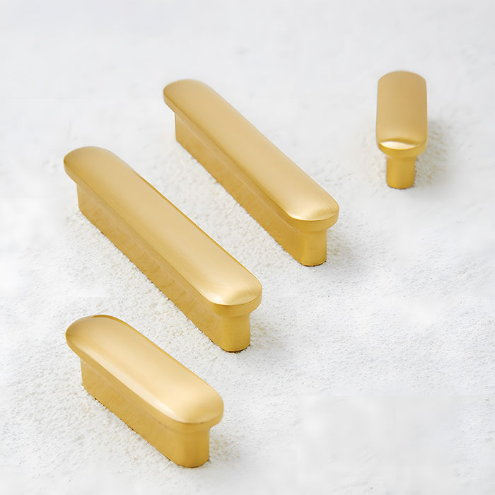 Modern Gold Brass T-Shaped Cabinet Handles