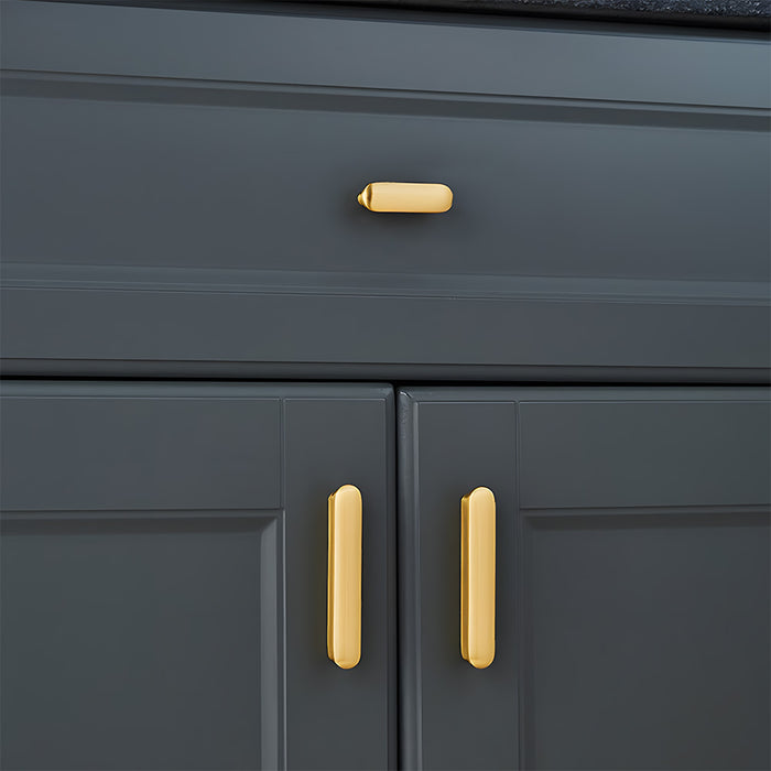 Modern Gold Brass T-Shaped Cabinet Handles