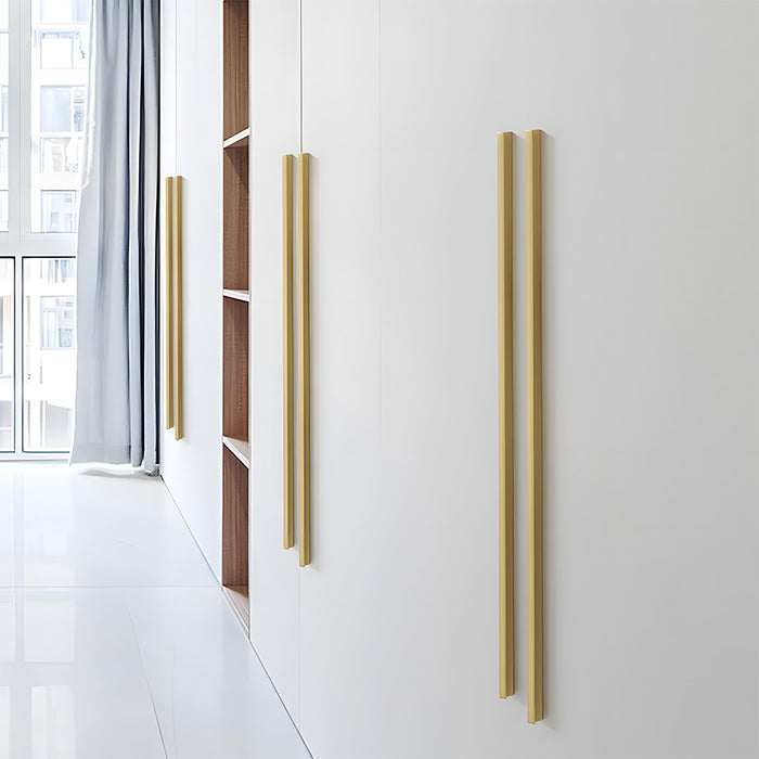 Modern I-Shaped Brass Kitchen Cabinet Handles