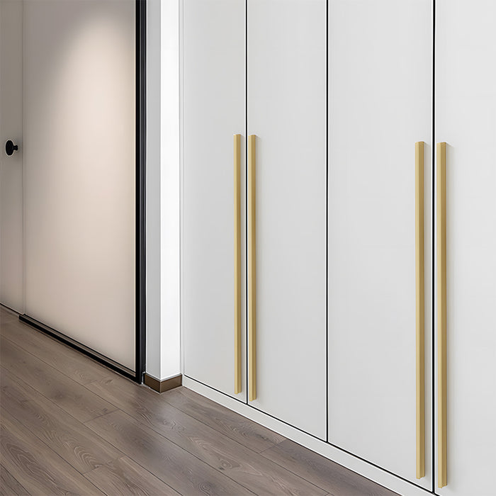 Modern I-Shaped Brass Kitchen Cabinet Handles