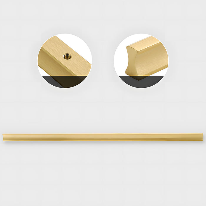 Modern I-Shaped Brass Kitchen Cabinet Handles