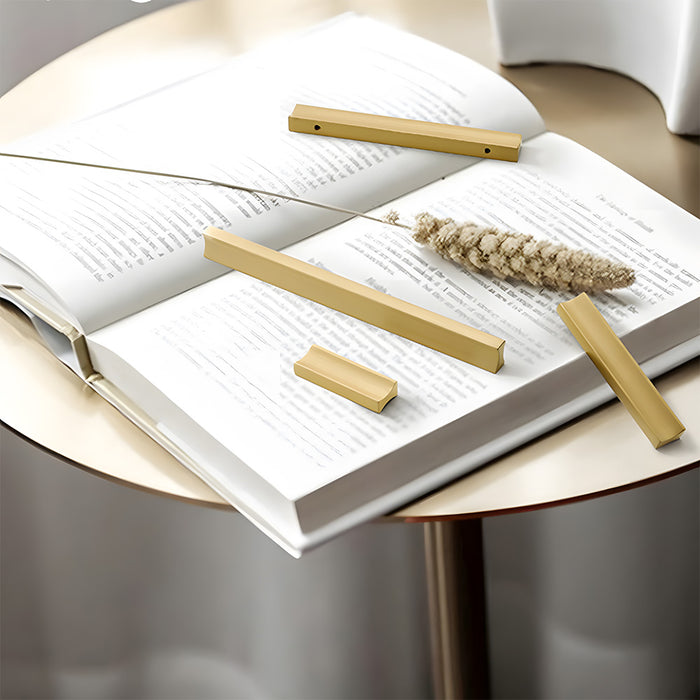 Modern I-Shaped Brass Kitchen Cabinet Handles