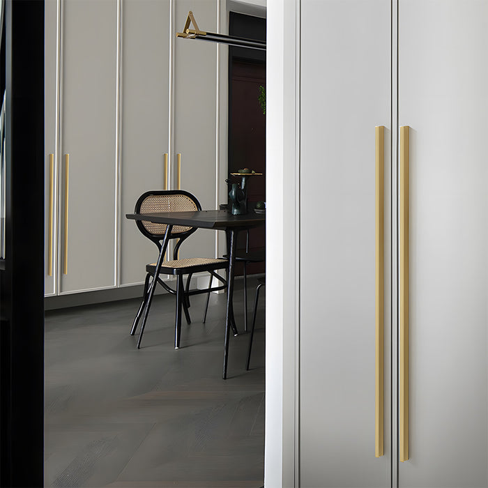 Modern I-Shaped Brass Kitchen Cabinet Handles