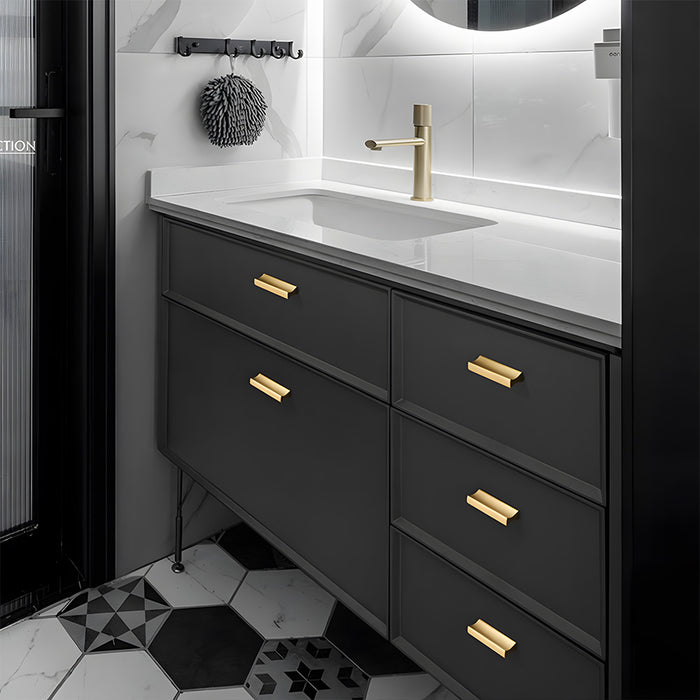 Modern I-Shaped Brass Kitchen Cabinet Handles