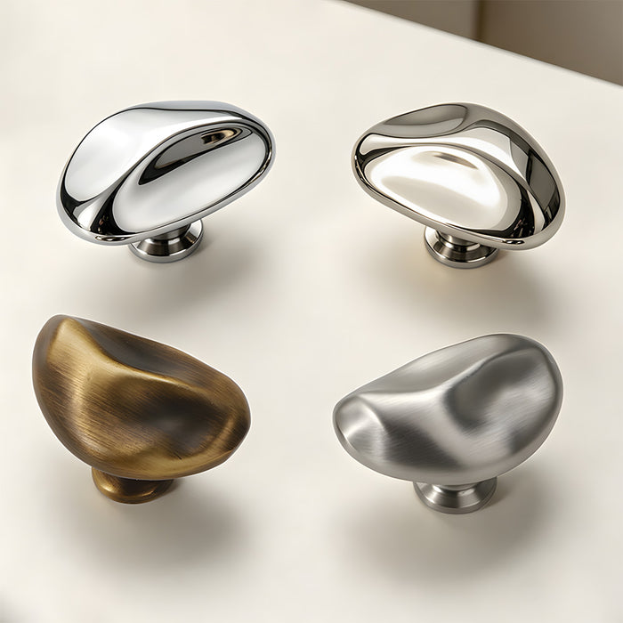 Modern Luxe Bright Silver Bronze Cabinet Closet Knob