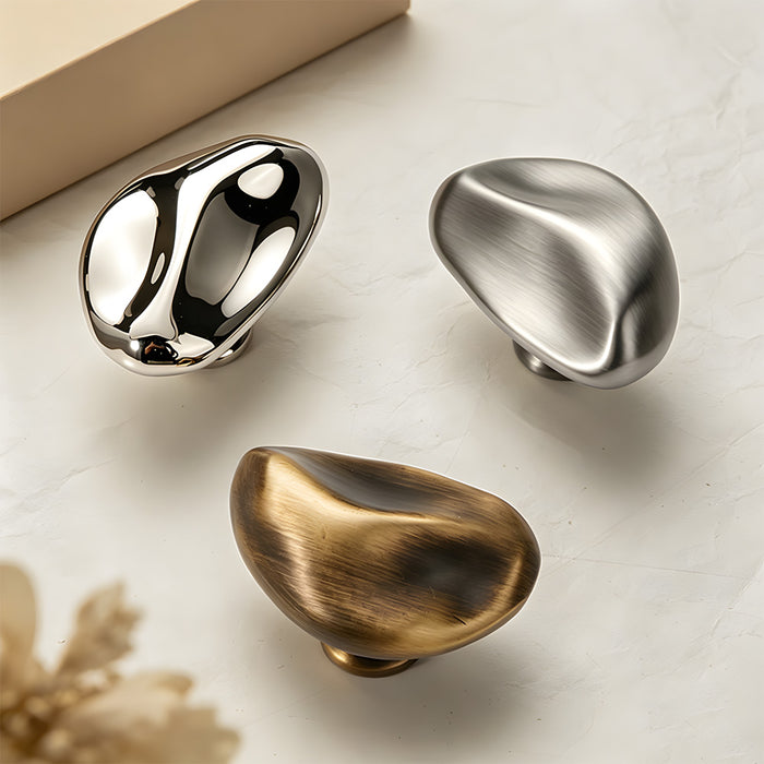 Modern Luxe Bright Silver Bronze Cabinet Closet Knob