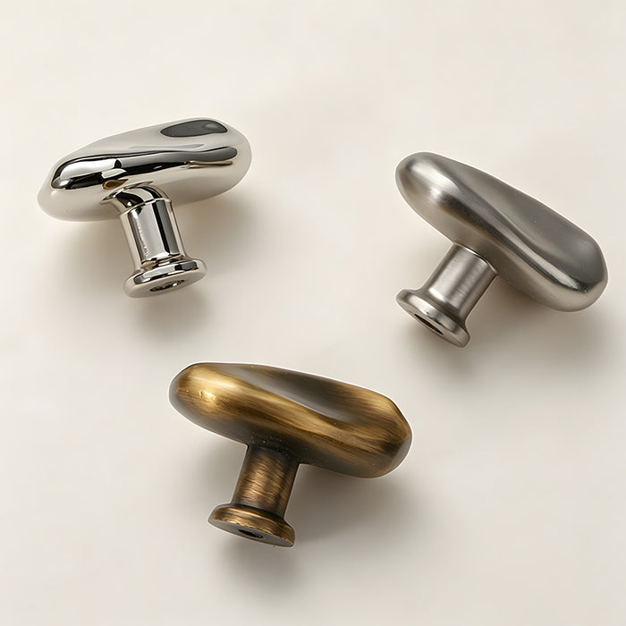 Modern Luxe Bright Silver Bronze Cabinet Closet Knob