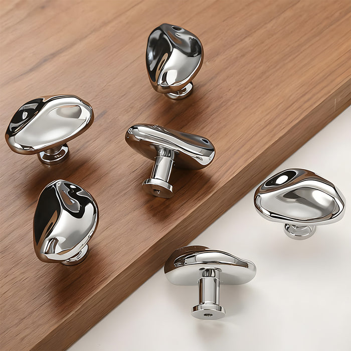 Modern Luxe Bright Silver Bronze Cabinet Closet Knob