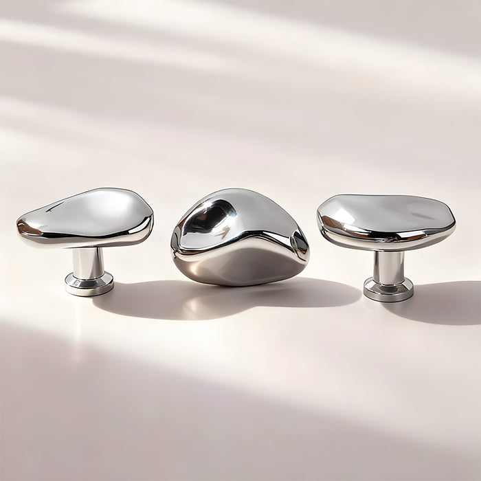 Modern Luxe Bright Silver Bronze Cabinet Closet Knob