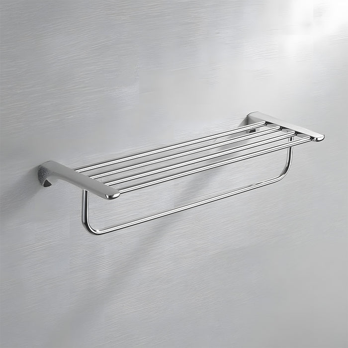 Modern Polished Chrome Sleek Wall Mounted Towel Rack