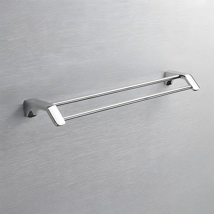 Modern Polished Chrome Sleek Wall Mounted Towel Rack