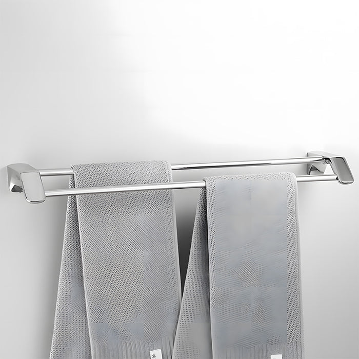 Modern Polished Chrome Sleek Wall Mounted Towel Rack