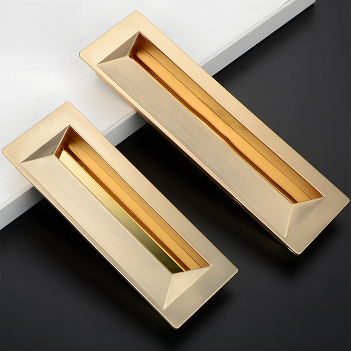 Modern Rectangular Recessed Drawer Pull Embedded Cabinet Handles