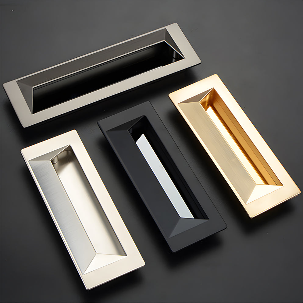 Rectangular Drawer Handles Recessed Drawer Pulls Flush Mount Finger Edge Handles | Goldenwarm