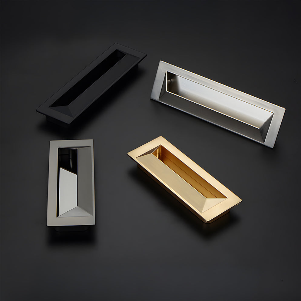 Recess Pull Rectangular Recessed Drawer Pulls Flush Mount Finger Edge Handles | Goldenwarm