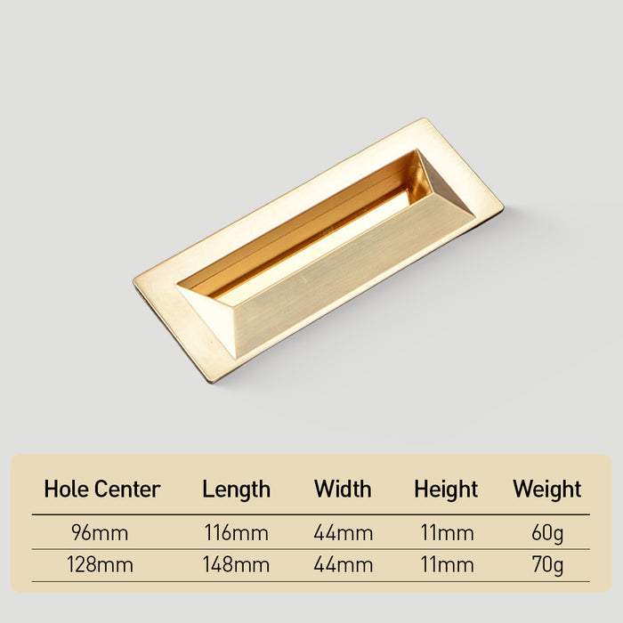 Modern Rectangular Recessed Drawer Pull Embedded Cabinet Handles