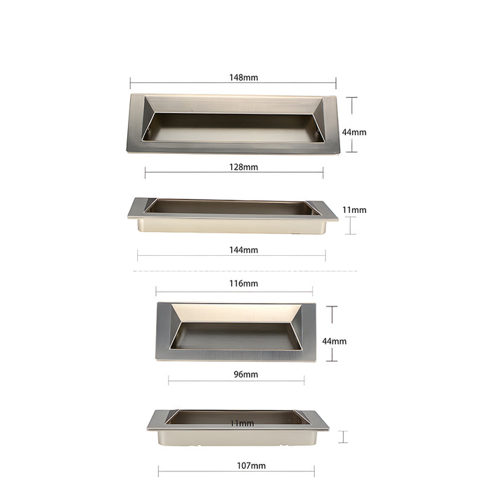 Modern Rectangular Recessed Drawer Pull Embedded Cabinet Handles