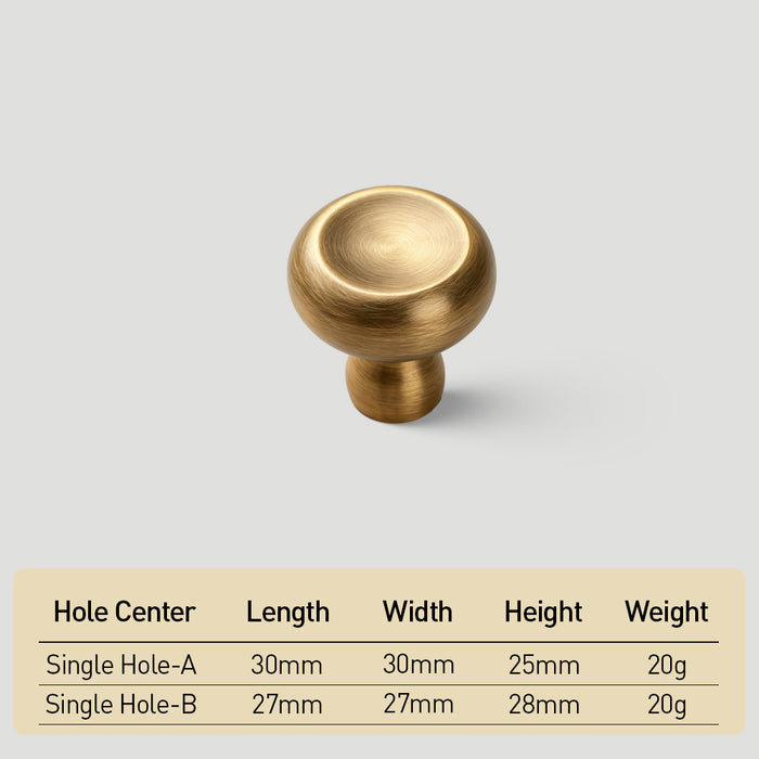 Modern Round & Square Concave Dresser Drawer Knobs