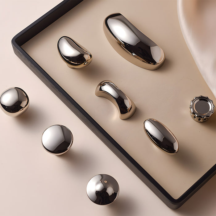 Modern Sculptural Liquid Drawer Handles for Kitchen Cabinets