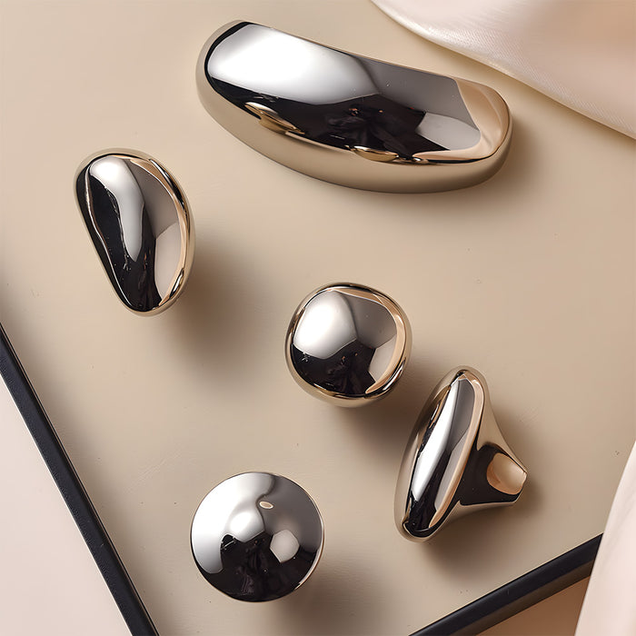 Modern Sculptural Liquid Drawer Handles for Kitchen Cabinets