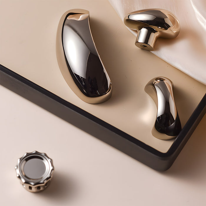 Modern Sculptural Liquid Drawer Handles for Kitchen Cabinets