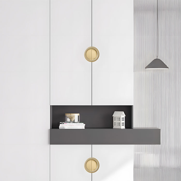 Modern Semi-circle Embedded Cupboard Pulls Drawer Handles