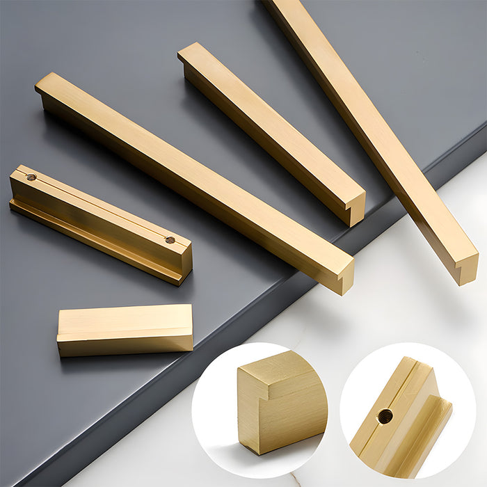 Modern Solid Brass L Type Cupboard Handles