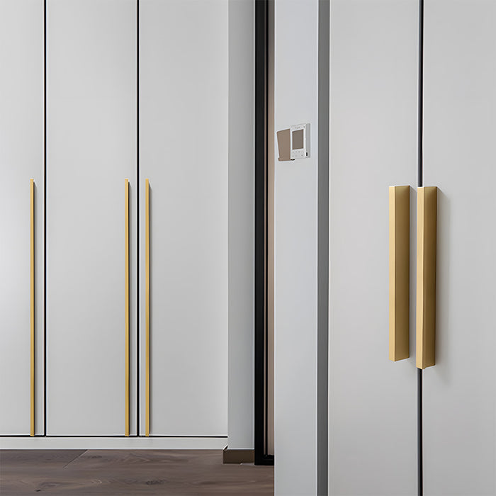 Modern Solid Brass L Type Cupboard Handles