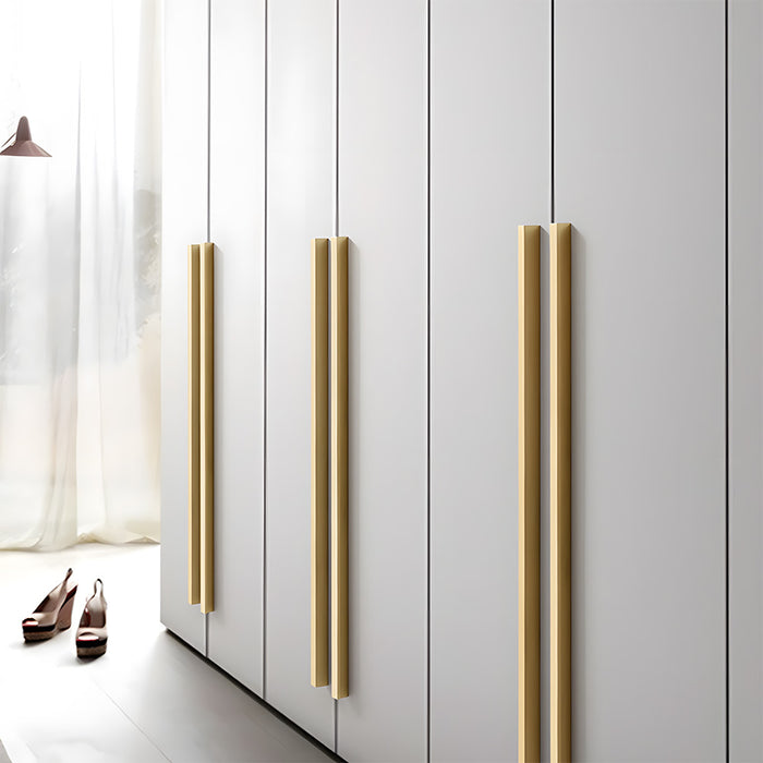Modern Solid Brass L Type Cupboard Handles