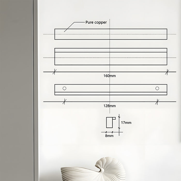 Modern Solid Brass L Type Cupboard Handles