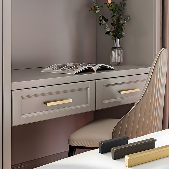 Modern Solid Brass L Type Cupboard Handles