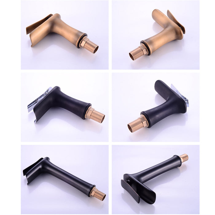 Modern Solid Brass Waterfall Bathroom Single Handle Vanity Faucets