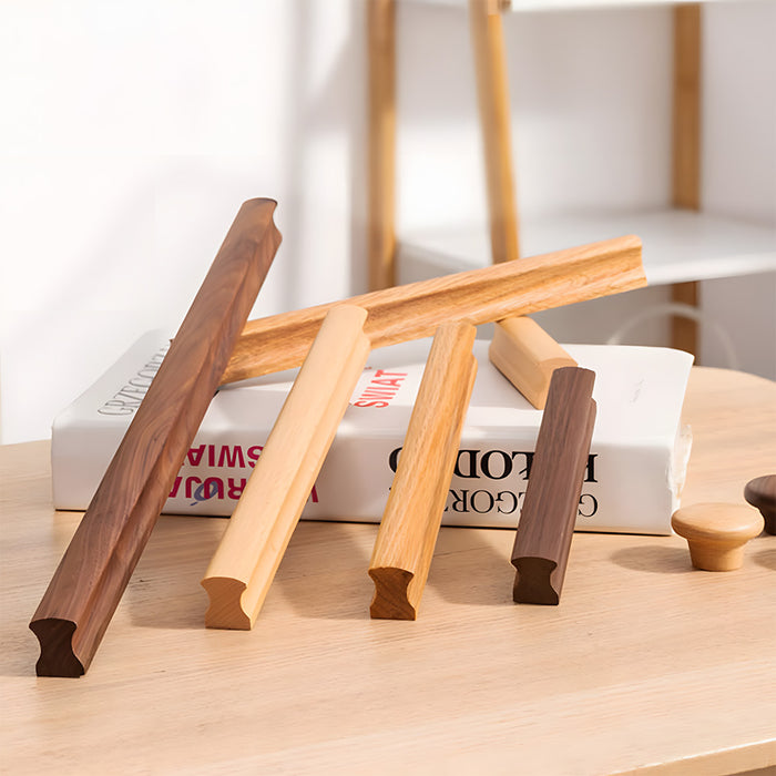 Modern Solid Natural Wood Drawer Pulls