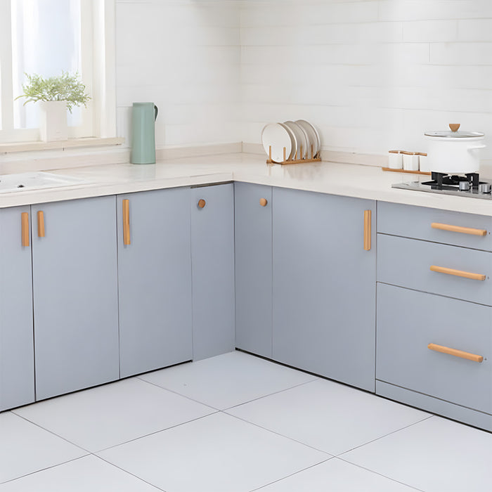 Modern Solid Natural Wood Drawer Pulls