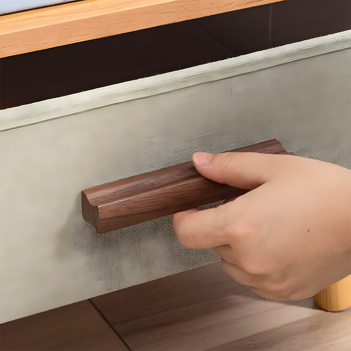Modern Solid Natural Wood Drawer Pulls