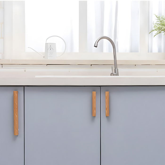 Modern Solid Natural Wood Drawer Pulls