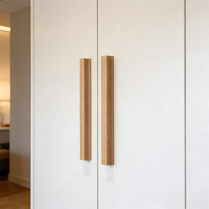 Modern Solid Natural Wood Drawer Pulls