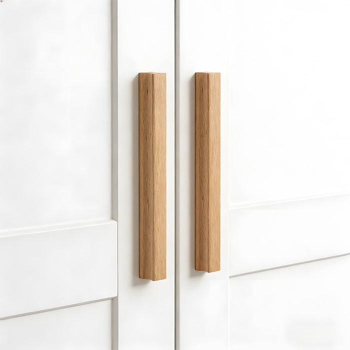 Modern Solid Natural Wood Drawer Pulls